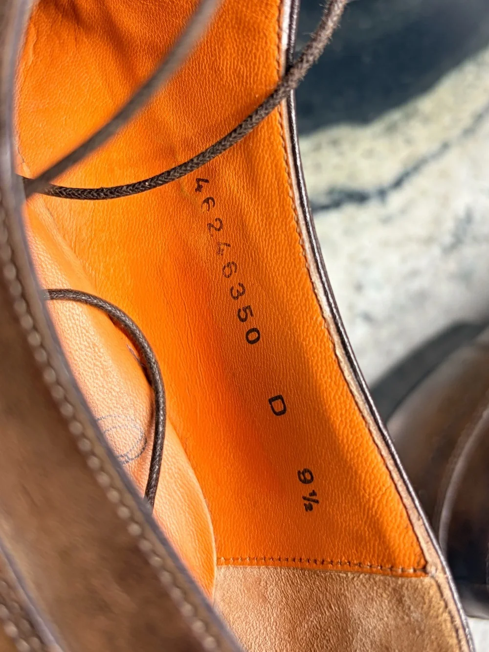 Santoni Fatte a Mano Cap Toe Oxford Shoes 10.5 D US Hand Burnished Made in Italy